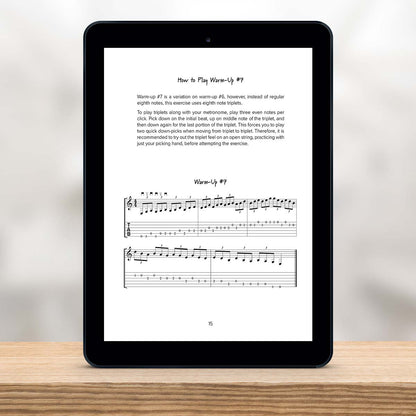 Digital Tablet showing a page of Pentatonic Master by Christian Triola