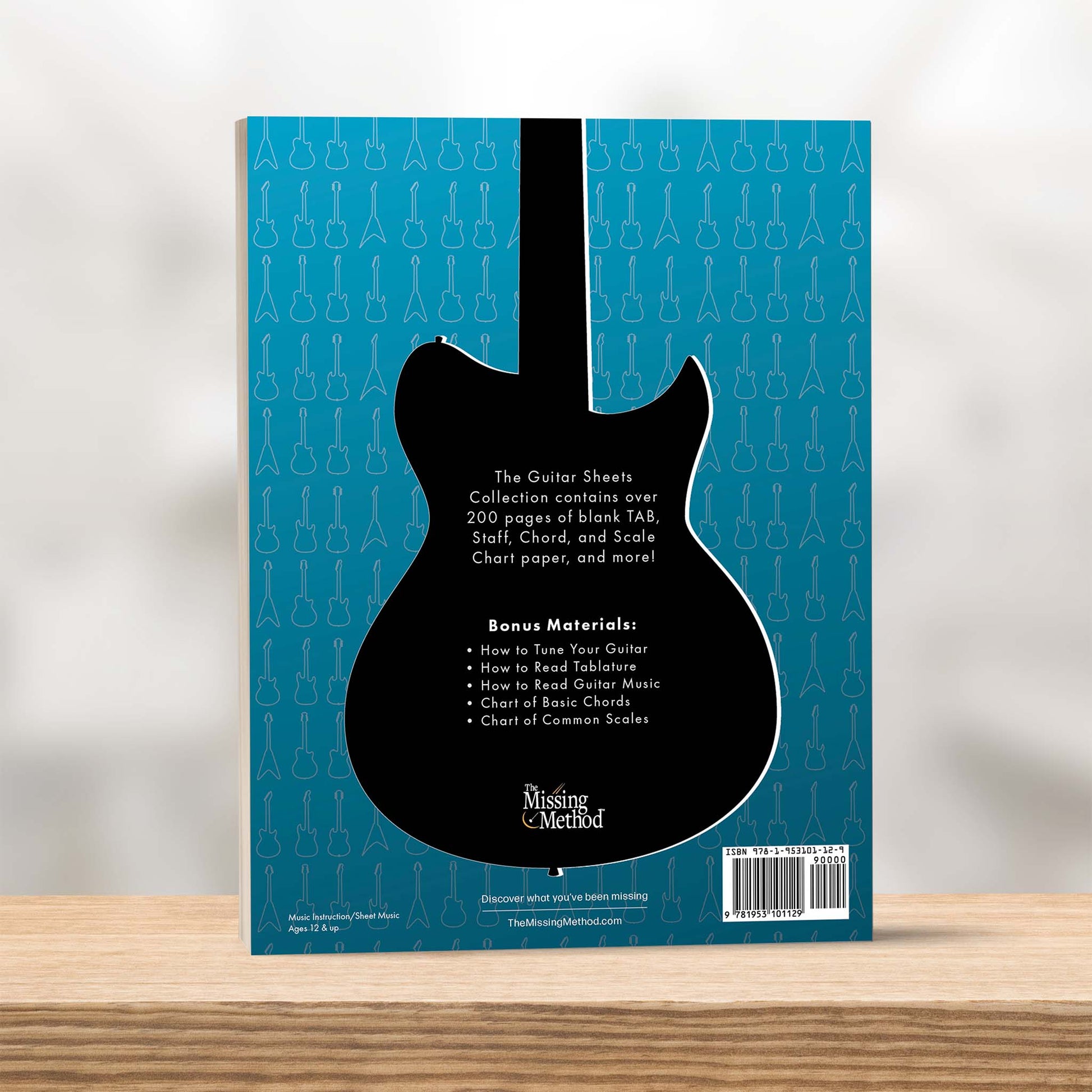 Guitar Sheets Collection Book on Shelf displaying back cover